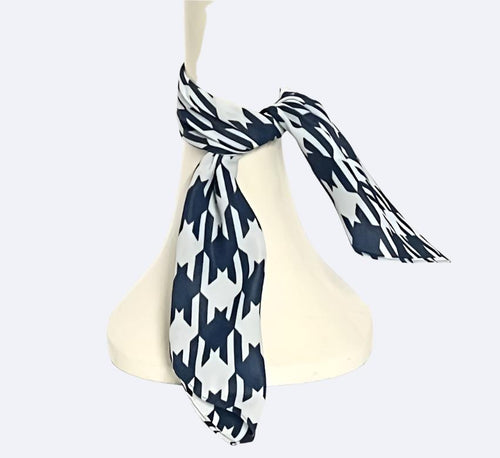 Houndstooth Navy Scarf