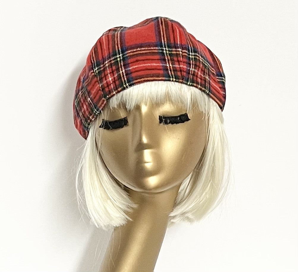 Tartan Plaid Beret Hat